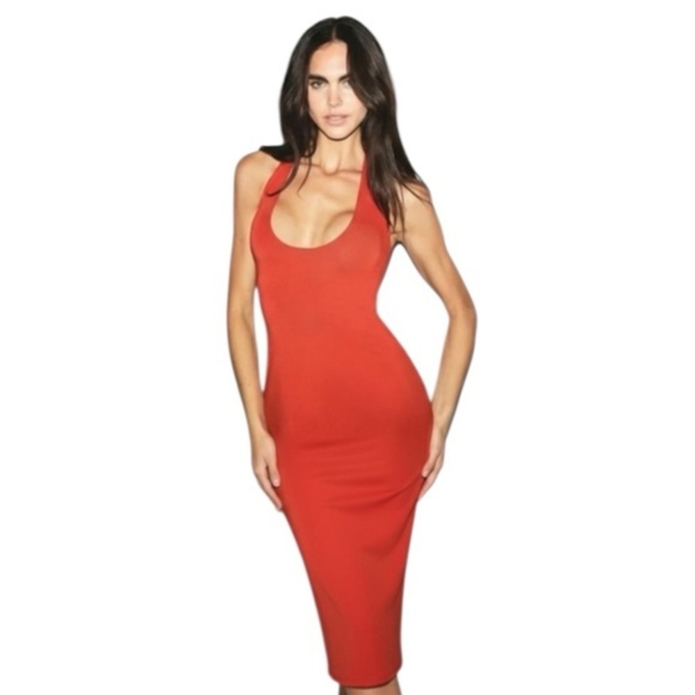 Skims Smooth Layers Midi Dress XS Terra NWT